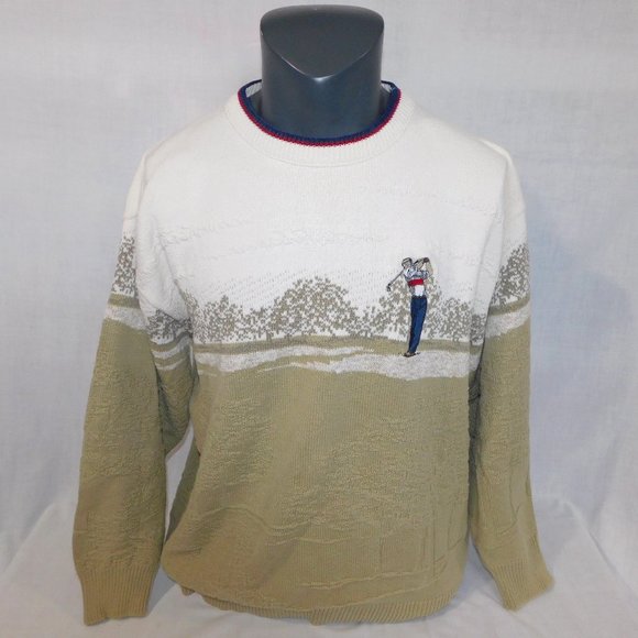 Northern Elements Golf Other - Vintage Northern Element Golf Mens L Embroidered Textured Pullover Sweater